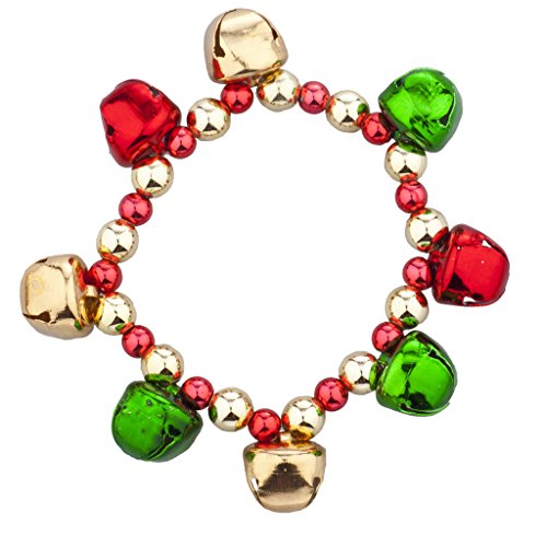 LUX ACCESSORIES SilverTone Christmas X-Mas Holiday Jingle Bells Bracelet Set 2PC