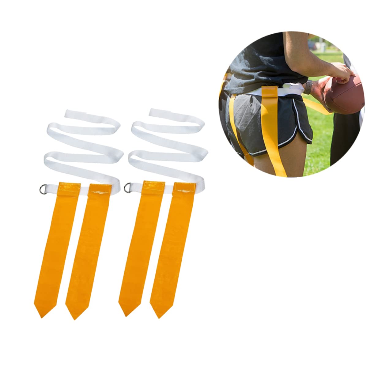 NAMOARLY Boys and Girls Football Training Belt 4-piece Nylon Rugby Waist Flag Belt Durable Webbing Odorless for Rugby Games