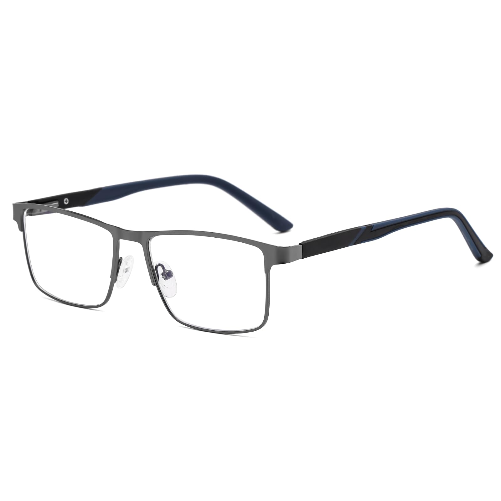 ZNEIAAPR Nearsighted Metal Myopia Glasses Men, Blue Light Spring Hinge Shortsighted Distance Glasses