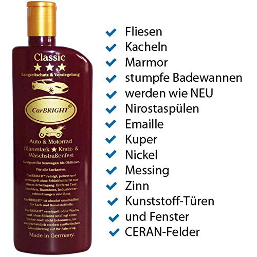 MacBrite 3 x 500ml Classic Car Bright CarBright Autopolitur Langzeitschutz