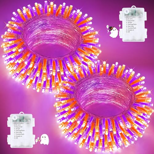 Guirlande lumineuse Halloween orange et violette féerique