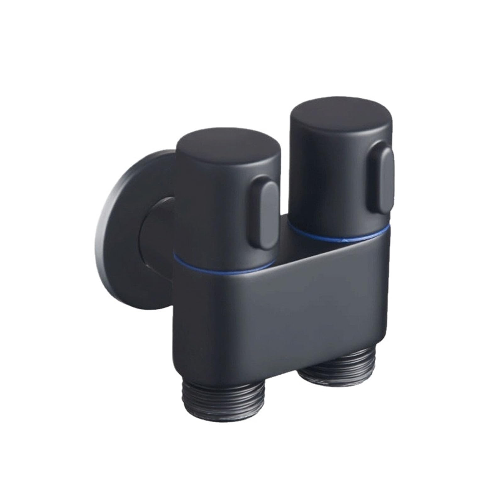 Zinc Alloy Wall Mount Angle Valve One in Two Out Bidet Sprayer Set Bathroom Toilet Accessories(Black)
