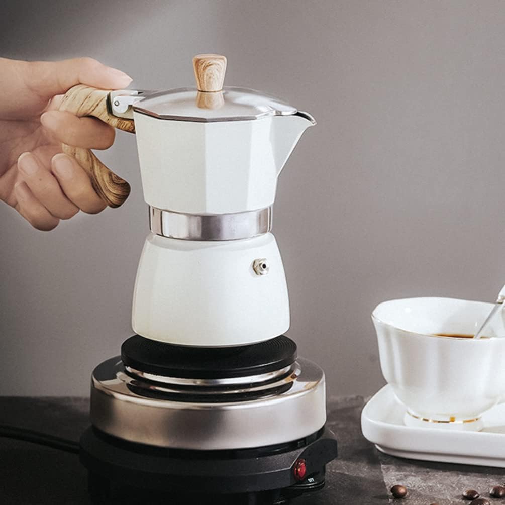 Yardwe Italian Pot Italian Coffee Pot Coffee Accessories Stainless Steel Water Bottle Coffee Concentrate Household Coffee Pot Coffee Machine European Standard Aluminum European Style