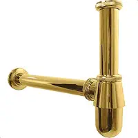 Dona D Cor, Sifao Dourado Copo Metal 7/8 Pia Suspensa Banheiro Cuba Esculpida Copo Aparente Lavabo Tanque Lavatorio 30mm Brilhoso