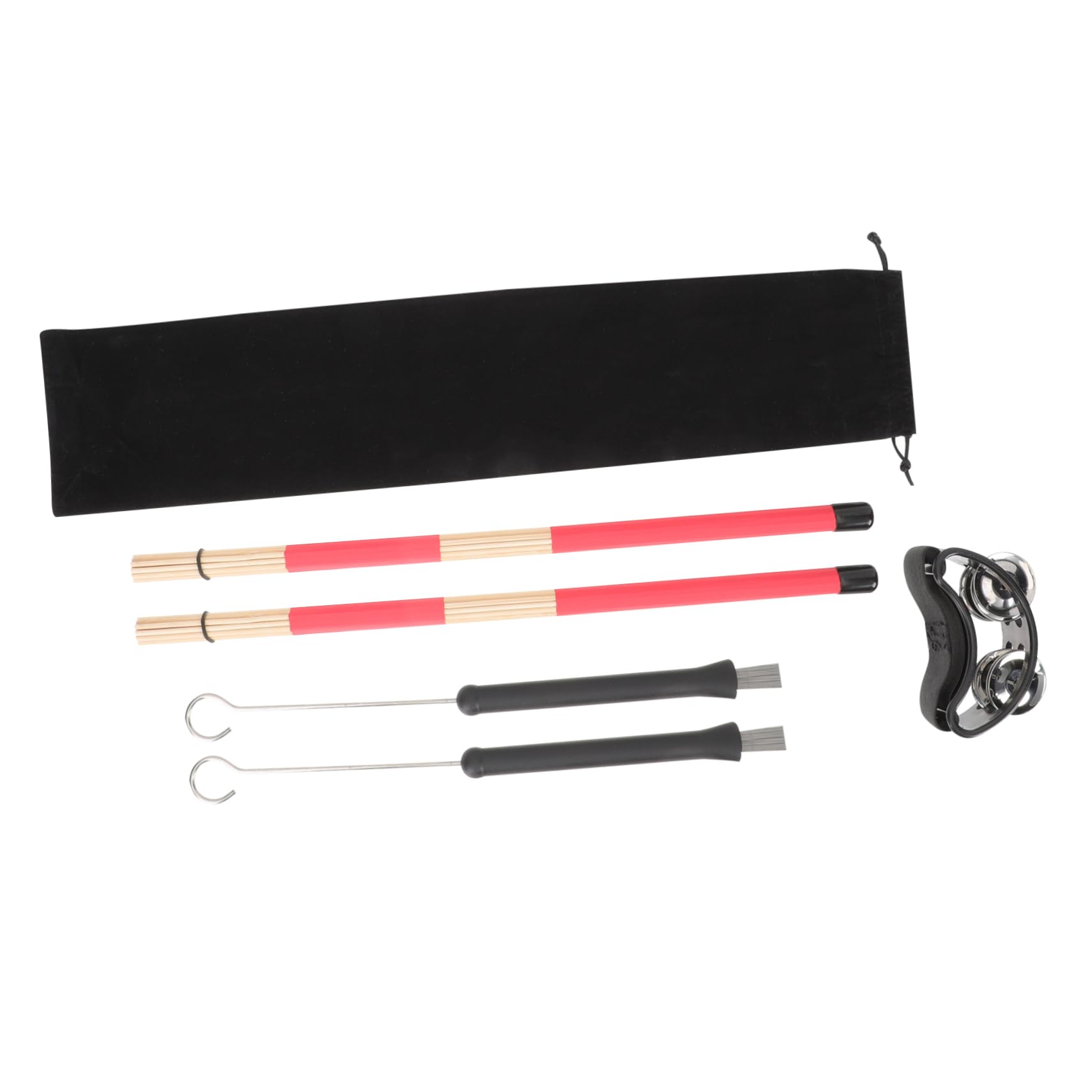 FUNOMOCYA 1Set Drum Accessories Set Includes Drum Brushes Drum Brushes Drumsticks and Soft Bag for Drummers and Musicians for Jazz and Acoustic Performances