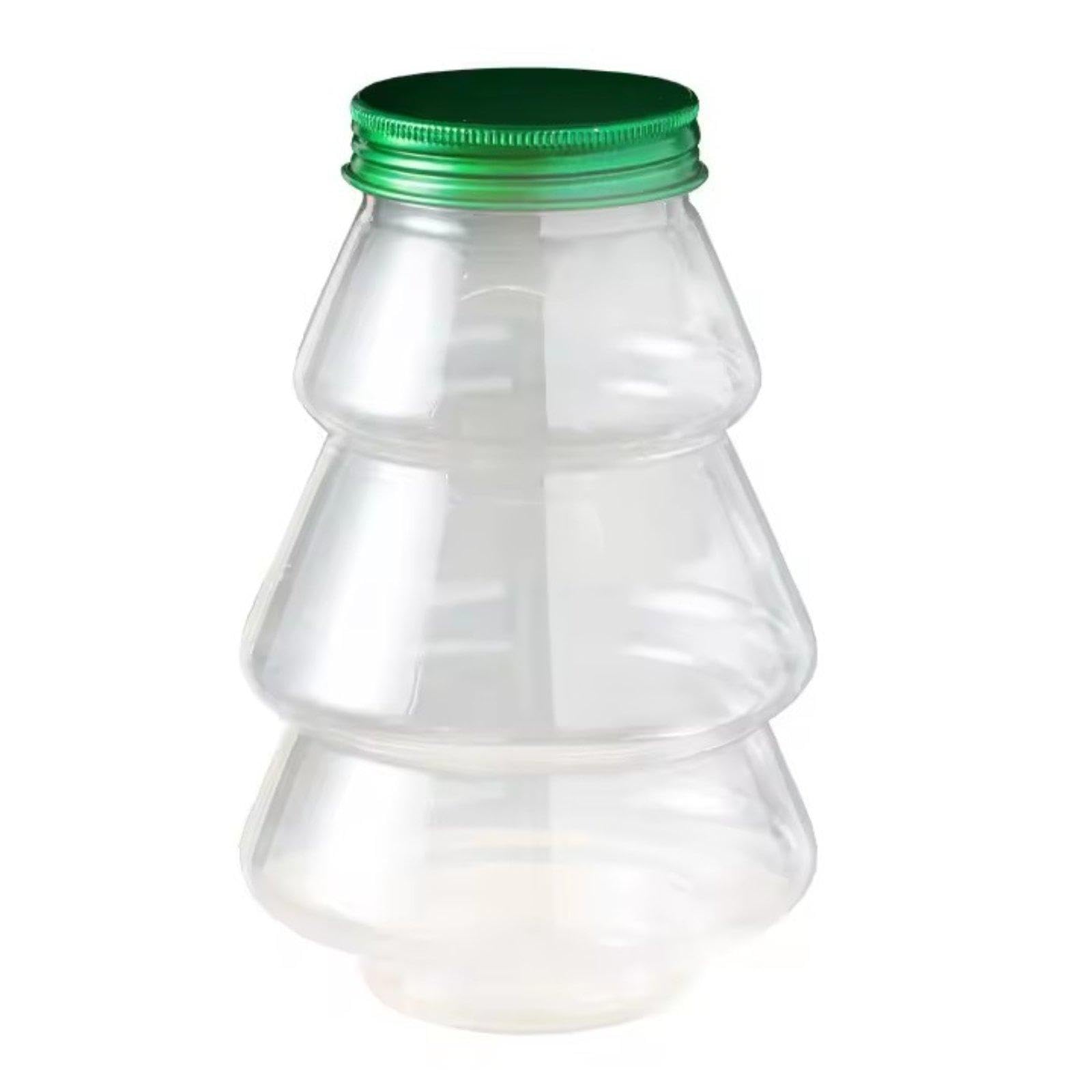 F Fityle 8 Pezzi Bottiglie di Succo Natalizie Contenitori per Caramelle Trasparente Vuoto con Tappi Albero di Natale Brocca per Bere Bomboniere per Feste di, Style B