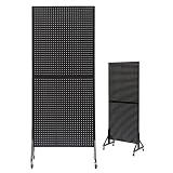 Heavy Duty Pegboard Rack mit Rädern, 20 Haken, Mobiles Metall-Speicher-Regal für Einzelhandelsgeschäft-Display-Garagen-Organisation Schwarz Weiß