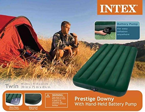 Diagram illustrating how to measure an airbed, showing mattress and pillow sections.