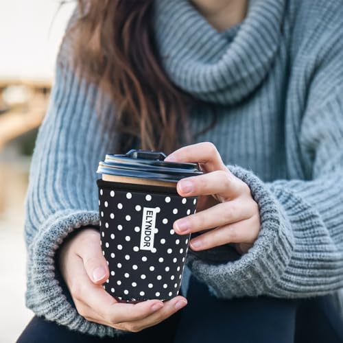 Image of Reusable Insulated Sleeve for Iced Coffee Cup, 3-Pack Coffee Neoprene Drink Sleeve for Cold & Hot Drinks, Beverage Holder for Iced Coffee (Classic Polka Dots)