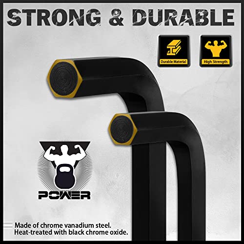 Elead 30-Piece Hex Key Set - Allen Wrench Set, Sae And Metric Allen Keys, Mm(0.7Mm-10Mm) Sae(0.028"-3/8), Heat-Treated Steel, Torque Handle, High Leverage, Long & Short Keys, Easy Organization #TOP4