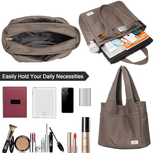 Image of KYALOU Utility Large Tote Bag, Women Casual Shoulder Bags for Work School Gym Beach Travel Shopping Grocery | Utility