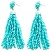 VK Accessories Bead Fringe Dangle Earrings Soriee Drop Earrings Beaded Tassel Ear Drop Pearl Turquoise