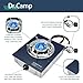 Dr.Camp Propane Gas Stove 12000 BTU Single Burner Glass Top Outdoor Camping Stove with CSA Listed Regulator and Gas Hose