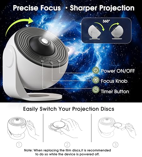 Image of L LOHAS LED Galaxy Projector, Bedroom, 13 in 1 Star Projector Night Light | Solar System Constellation Moon, LED Space Galaxy Lamp with Timer, Space Night Light Projector for Kids Adults Gifts