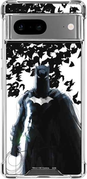 Skinit Clear Phone Case Compatible with Google Pixel 8 - Officially Licensed DC Comics Batman Holding Batarang Art Design