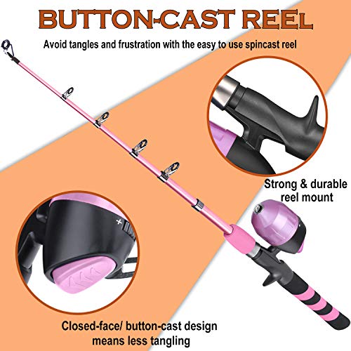 PLUSINNO Bastone da pesca per bambini, canna da