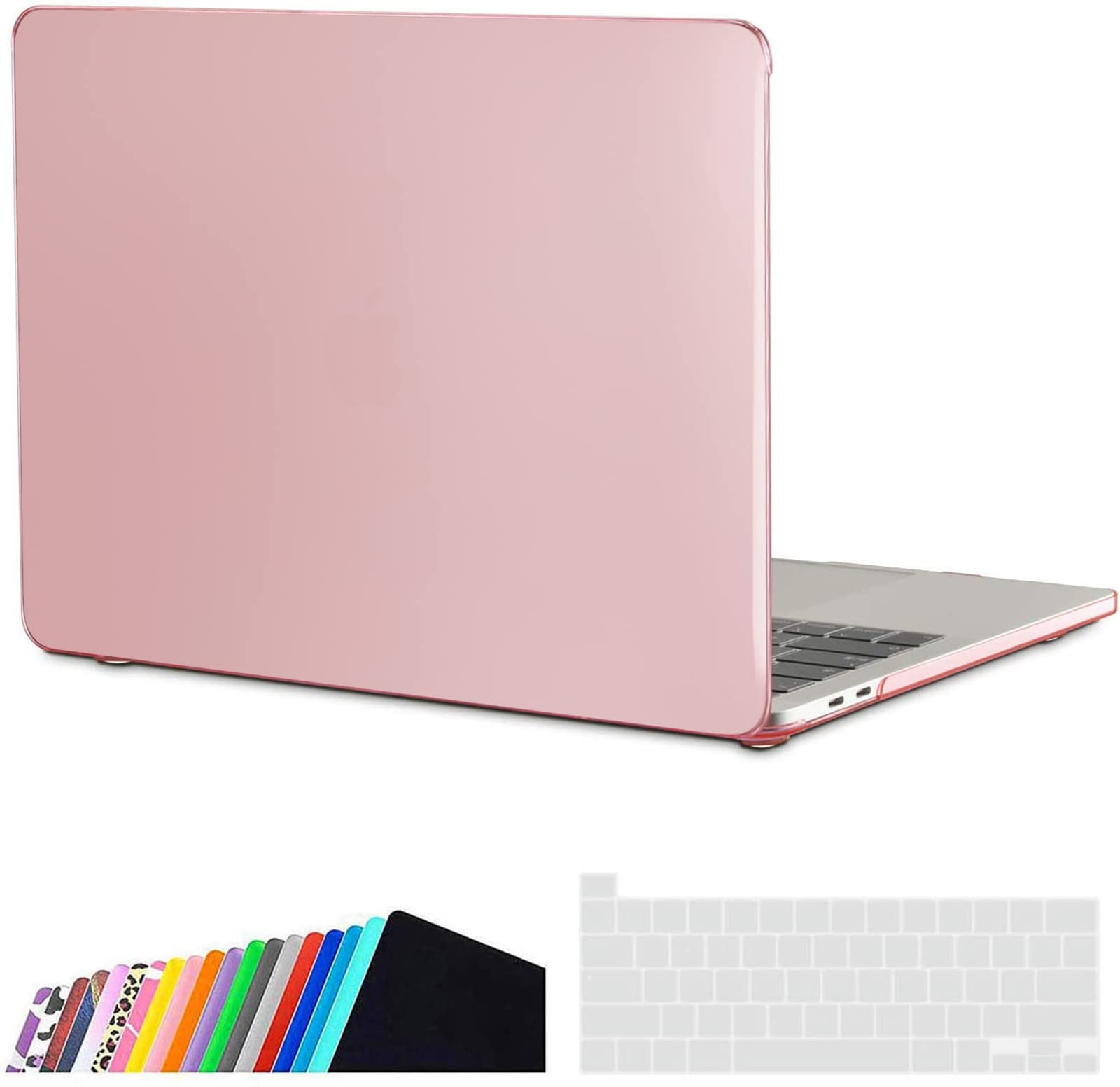 INESEON AWH Plastic Hard Shell Cover for MacBook Pro 16 Inch, Hard Shell Case Protection with Keyboard Cover, Cover for MacBook Pro (A2141), Cover for MacBook 2019-2020 with Touch Bar, Crystal Pink.