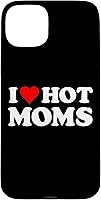 Vista 9 de Funda con texto en inglés "I Love Hot Moms Red Heart para iPhone 16