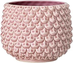 Nordring Retro Übertopf Vintage Pflanztopf für Zimmerplanzen Blumentopf Pino L (16,5 cm ø), rosa, Keramik