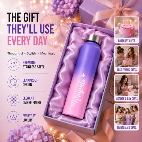 Image of Courage Personalised Stainless Steel Water Bottle 1 Litre | Custom Name Engraved Bottle | Leak-Proof, BPA-Free, Rust-Resistant | Stylish Gift for Kids, Women & Men | Office, School & Gym Use (PP)
