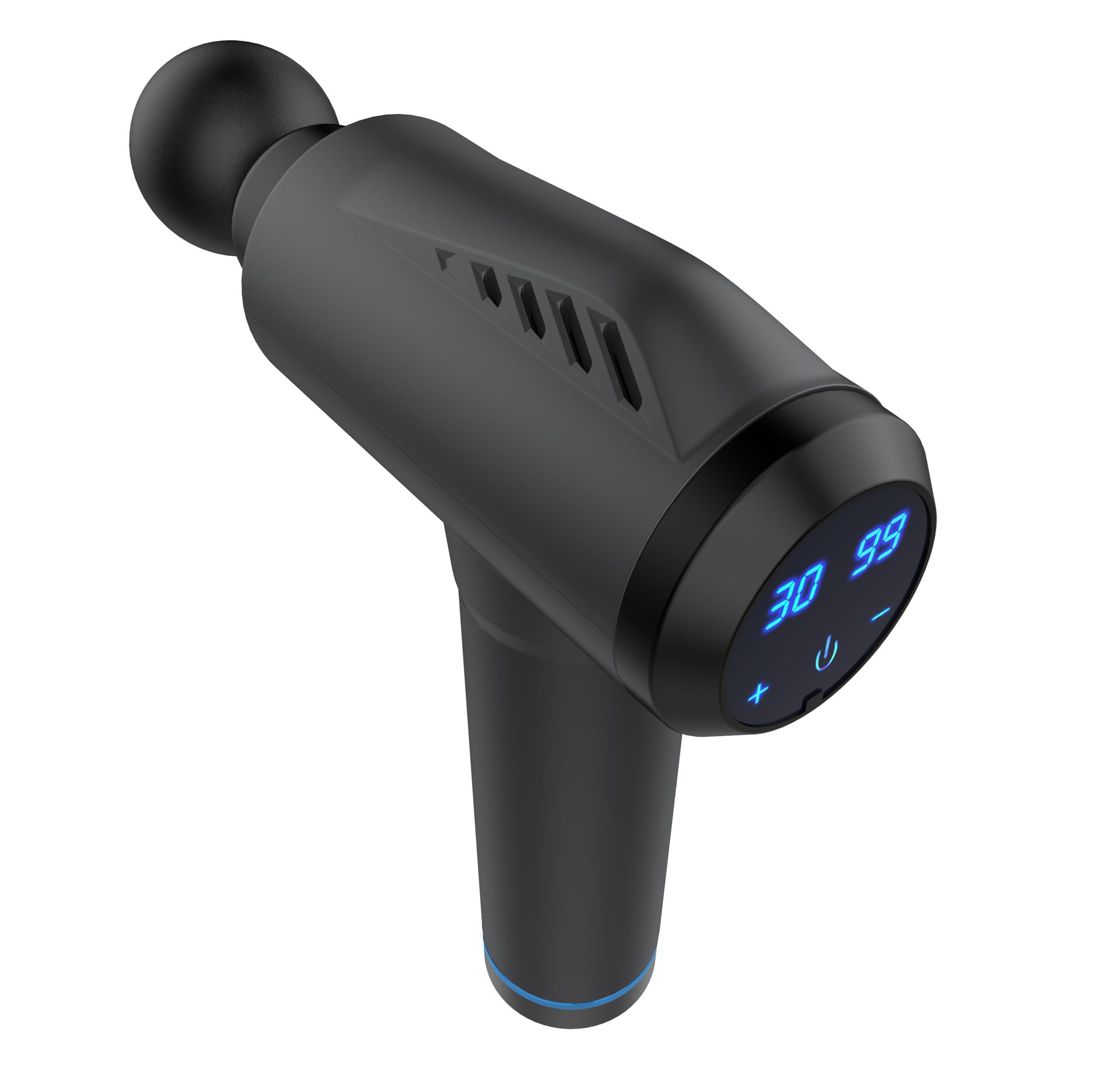 Massagepistole mit 30 Geschwindigkeiten/Massage Gun für tiefe Muskelmassage mit bis zu 3600 Impulsen/min / 10 Aufsätze für Nacken, Rücken & Körper/Mit LCD-Touchscreen