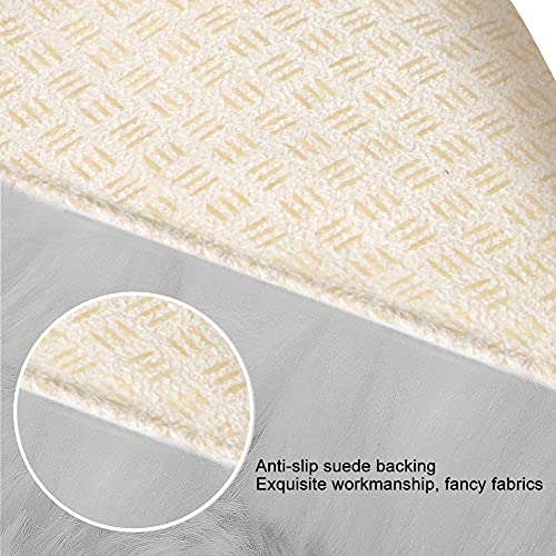 Rainlin Ultra Soft Fluffy Faux Fur Sheepskin Area Rug Modern 2X6 Living Room Fur Runner Rugs Shaggy Beside Rugs Warm Faux Fur Couch Cover For Sofa And Bay Window, Grey #TOP6