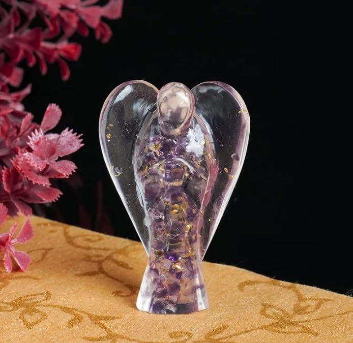 Prajet Energized Orgonite Healing Crystal Orgone Guardian Angel Copper Metal Mix Rare Healing Positive Energy Approx. Size 2 Inch (Amethyst Angel Orgone) - Image 4
