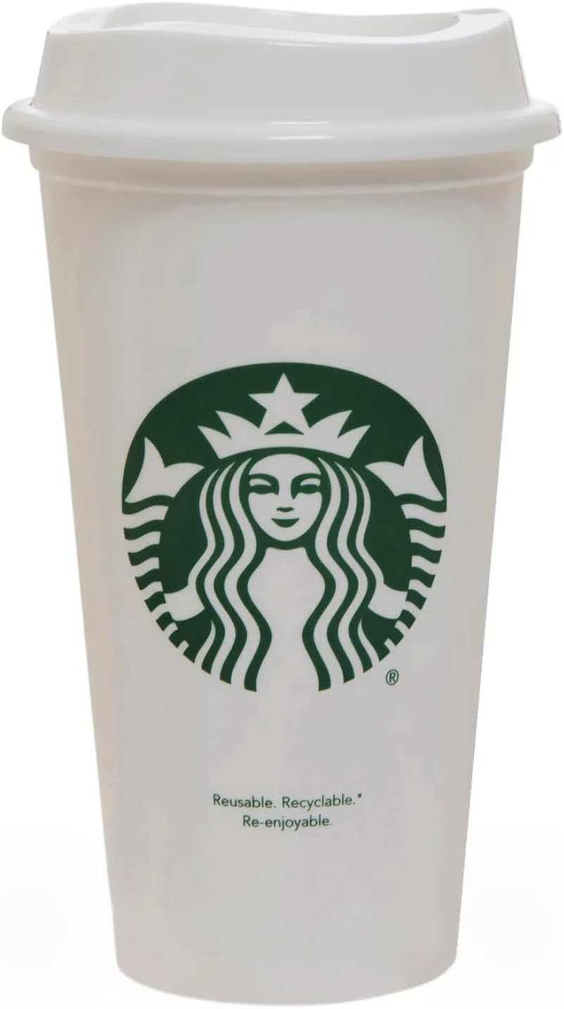 Starbucks Grande Reusable Travel Mug (White, Medium, 16oz 473ml)