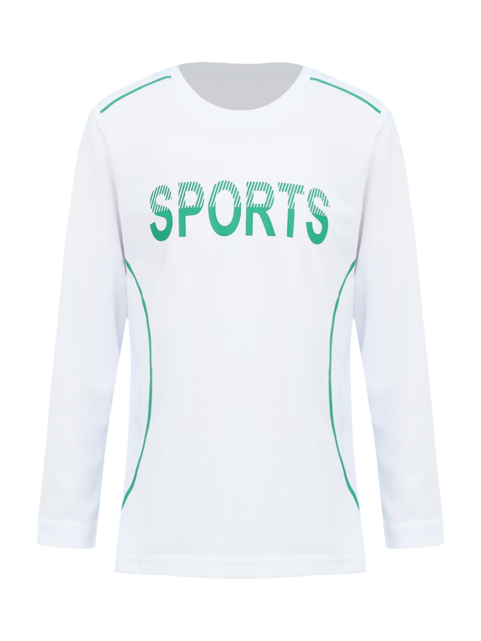 Eandarui Youth Boys Long Sleeve Ball Game Sports Top Quick Dry Undershirt Sports Bottom Layer Shirt White 5-6 Years