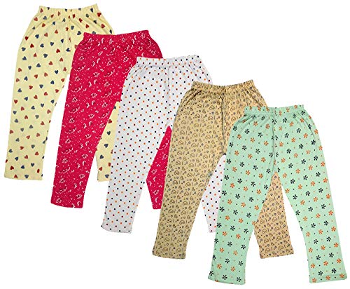 Image of IndiWeaves Girl's Regular Fit Cotton Capri (71800-143144145146147-IW-N-P5-28 Green, Beige, White, Magenta, Yellow 8 Years-9 Years)