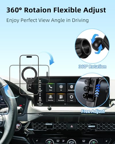 Image of PZK Car Phone Mount for 2023-2025 2026 Honda Accord Hybrid Sport /-L /EX-L /Touring /Prime (Ony fit for 12.3-Inch Screen) Compatible with MagSafe Car Phone Holder with Stroage Box (Not Fit for LX /EX /SE)