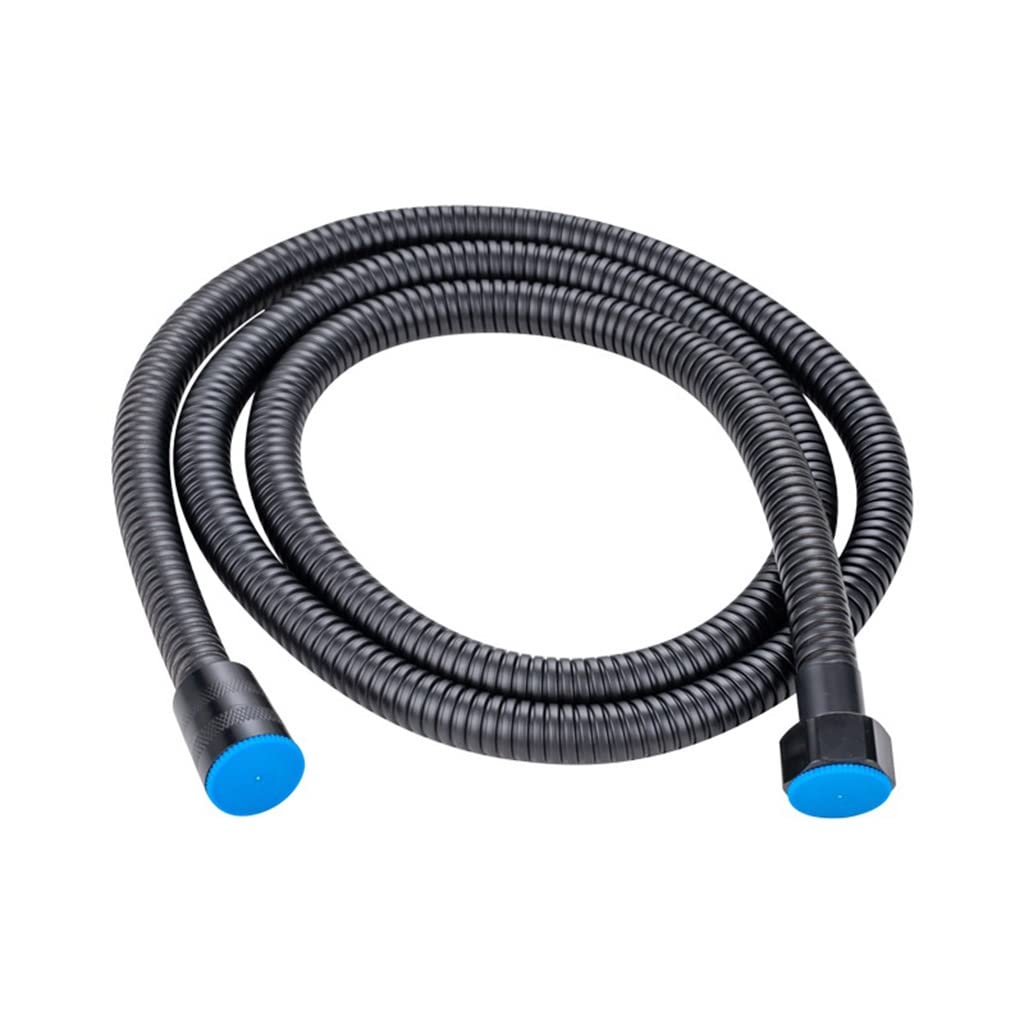 Tubo Flessibile Doccia Extra Lungo, Tubo Flessibile Doccia SUS 304 Lungo da 1 Pezzi, for Doccia da Bagno Tubo Flessibile Acqua Prolunga Tubo Idraulico Tirando Tubo Accessori da Bagno, Nero(200cm)