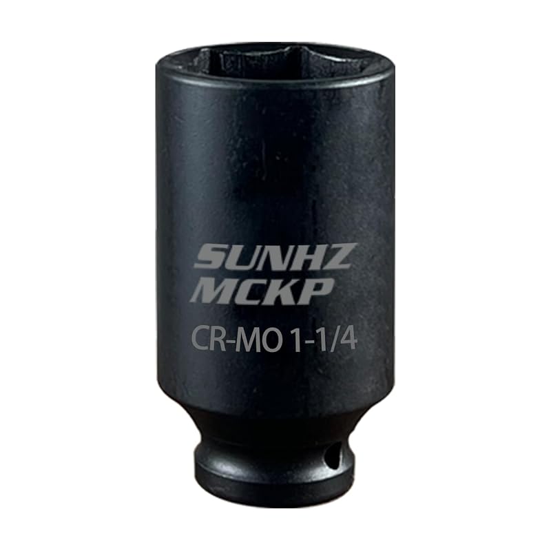 Soquete de impacto 1/2 pol. (12,7 mm) SAE 1-1/4 pol. com 6 pontas, aço cromo-molibdênio, SUNHZ MCKP