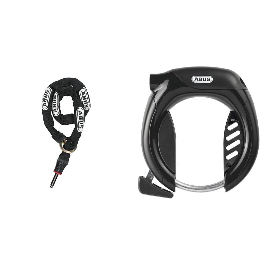 ABUS Rahmenschloss-Einsteckkette – Adaptor Chain 2.0 8KS & Rahmenschloss PRO TECTIC 4960 NR - Fahrradschloss zur Befestigung am Rahmen des Fahrrads - 8,5 mm - ABUS Sicherheitslevel 7