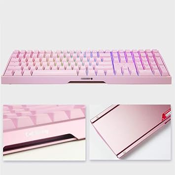 Mechanical Gaming Keyboard with Black Switch 104 Keys LED RGB Backlight Cherry MX Blue Switch for PC/Gaming White