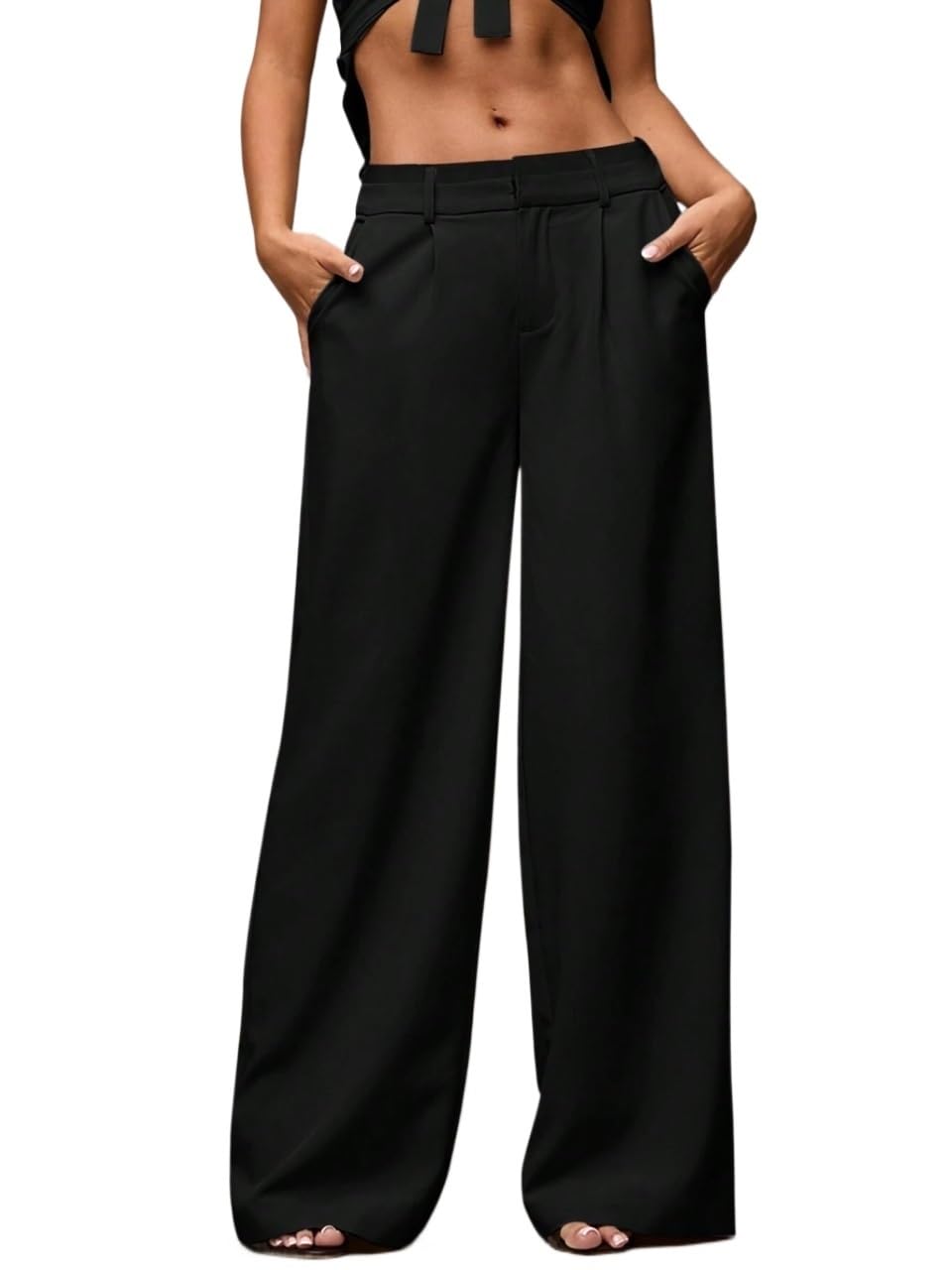 Womens Fall Solid Color Casual Long Pants Fall Trousers