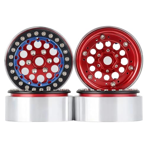 Pneus RC 1.9 pouces en alliage d'aluminium rouge W59 haute résistance