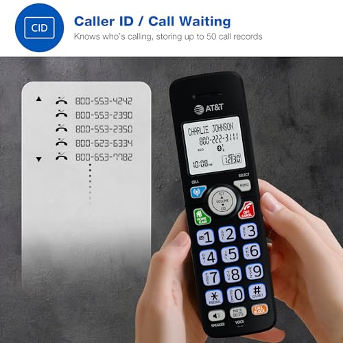 Image of AT&T Accessory Handset for DL72X79 Series Cordless Phone with Bluetooth Connect to Cell, DECT 6.0, Big Buttons, Unsurpassed Range, ECO Mode, Backlit Display, Supports Up to 5 Total Handsets: DL70079