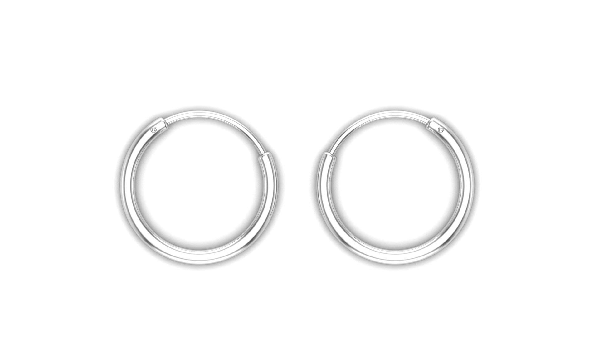 SJ SHUBHAM JEWELLERS™ Small Size Plain Bali Silver Hoops Earrings in Pure 92.5 Sterling Silver for Kids/Girls/Women (12) (B085TR7JGP) Amazon Price History, Amazon Price Tracker