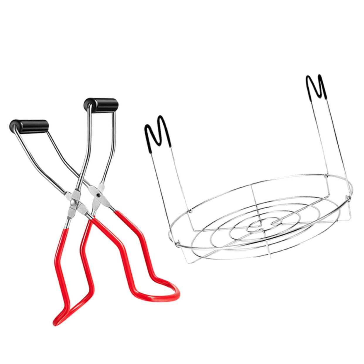 Élévateurs de Conserves Pliables et Réutilisables en Acier Inoxydable 12 Pouces Support Pratique et Cuisson à l'eau Chaude Couleur Aléatoire