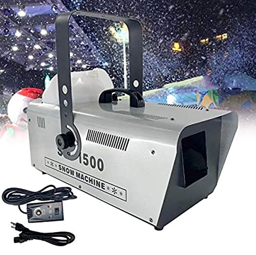 Máquina portátil de nieve artificial, 1500 W, para interiores y exteriores, ideal para escenarios, DJ y fiestas, con control remoto miniatura 1