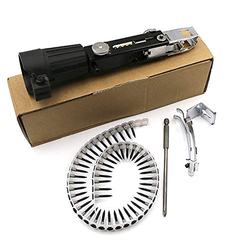 Timpfee Nail Gun,Automatic Screw Spike Chain Nail Gun,Screw Gun with 50pcs Screws for Electric Drill Woodworking Tool Cordless Power Drill Attachment, Black