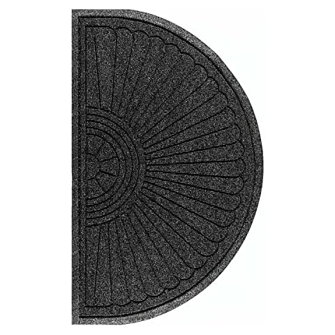 The Andersen Company WaterHog Eco Grand Elite Half Oval Entrance Mat, 3' x 1'8" x 3/8", Black Smoke Cover
