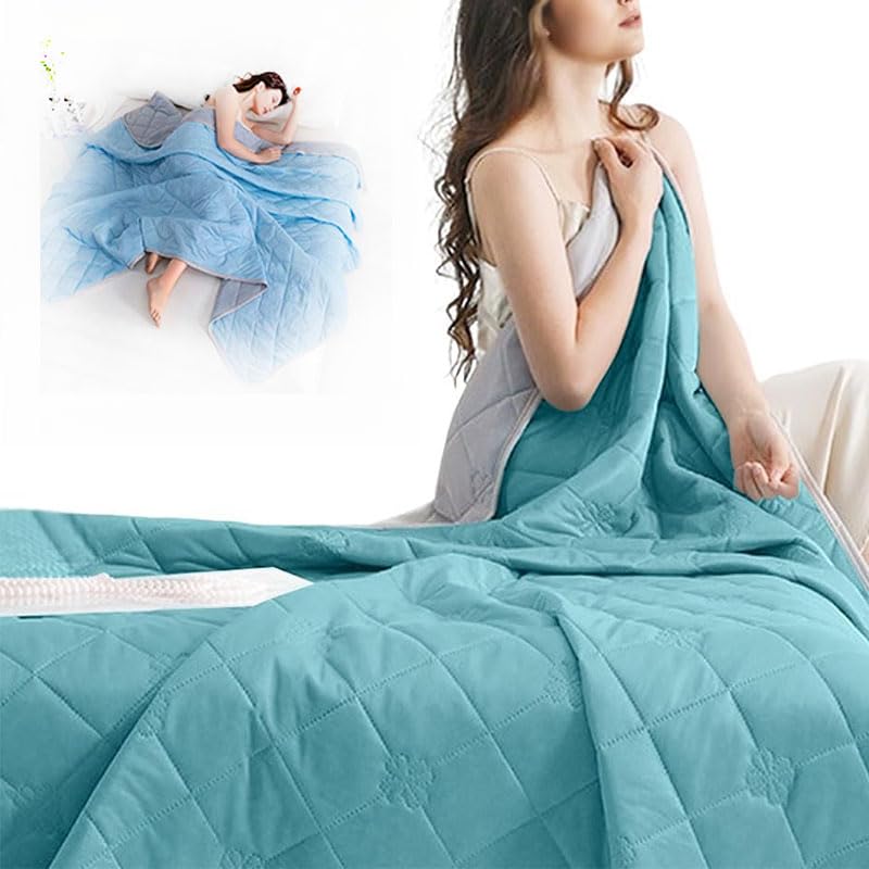 Couette rafraichissante d'été verte double face pour lit et canapé