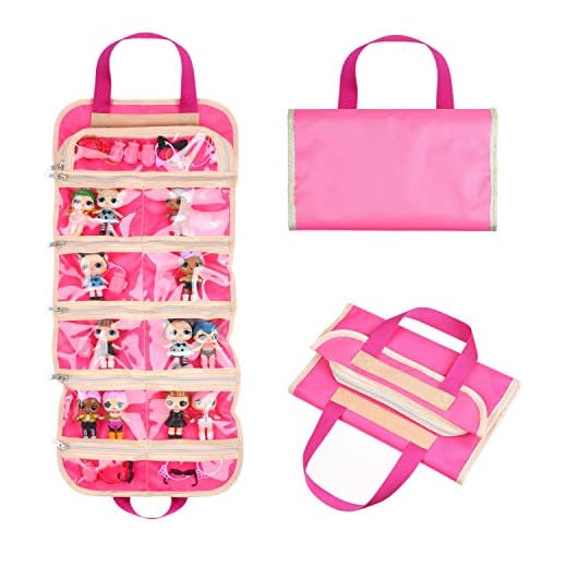 Eco-Fused Bolsa Organizadora de Juguetes Plegable - Bolsillos Grandes Almacenar y Exhibir Accesorios, Juguetes Pequeños, Coches y Coleccionables