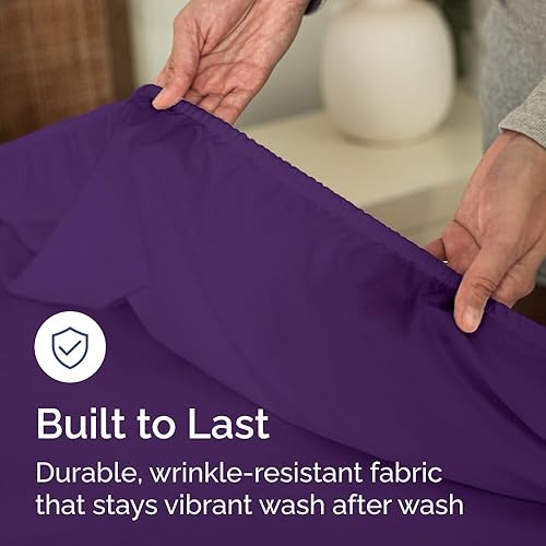 Miniatura 6 de Sábana bajera tamaño California King, ropa de cama suave con esquinas de 8 a 16 pulgadas de profundidad, transpirable, fresca y sin arrugas, cuidado