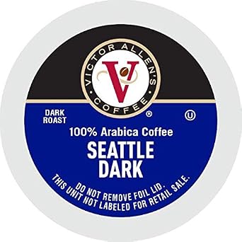 Victor Allen's Coffee Italian Roast and Seattle Dark Roast Coffee Pods for Keurig Brewers