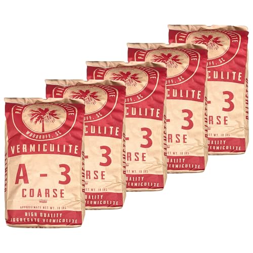 Palmetto 5 Pack A3 Coarse Vermiculite Potting Soil Mix for Planting, 4 Cu Ft, 18 Lbs
