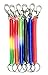 Happyi 6PCS Colorful Flexible Theftproof Spring Coil Cord Stretch Tether Safety Keychain Ring With Clip