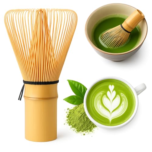 LIMOS Matcha Green Tea Powder Bamboo Whisk Matcha Whisk Bamboo100 Prong Chasen Traditional Japanese Tea Frother Handcrafted Natural Bamboo Matcha Tool Powder Mixer Foam Maker for Usucha Koicha Latte